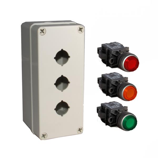 Heating Button Box Signaworks 120VAC Illuminated Push Button Box Kit | LEDAndon
