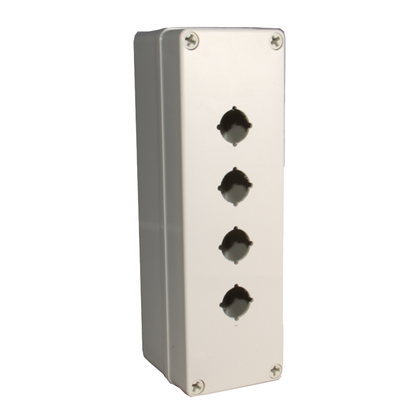 Four hole enclosure on a white background.