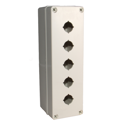 Five hole enclosure on a white background.