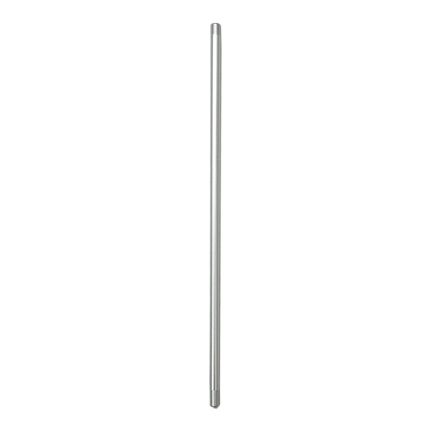 A silver-colored threaded aluminum pole designed for mounting LED lighting fixtures.