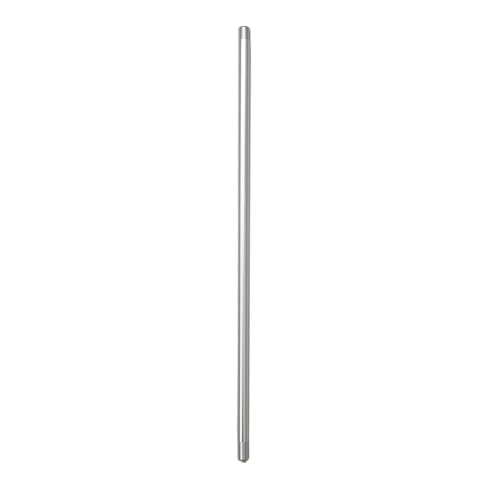 A silver-colored threaded aluminum pole designed for mounting LED lighting fixtures.