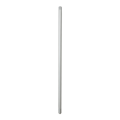 A silver-colored threaded aluminum pole designed for mounting LED lighting fixtures.