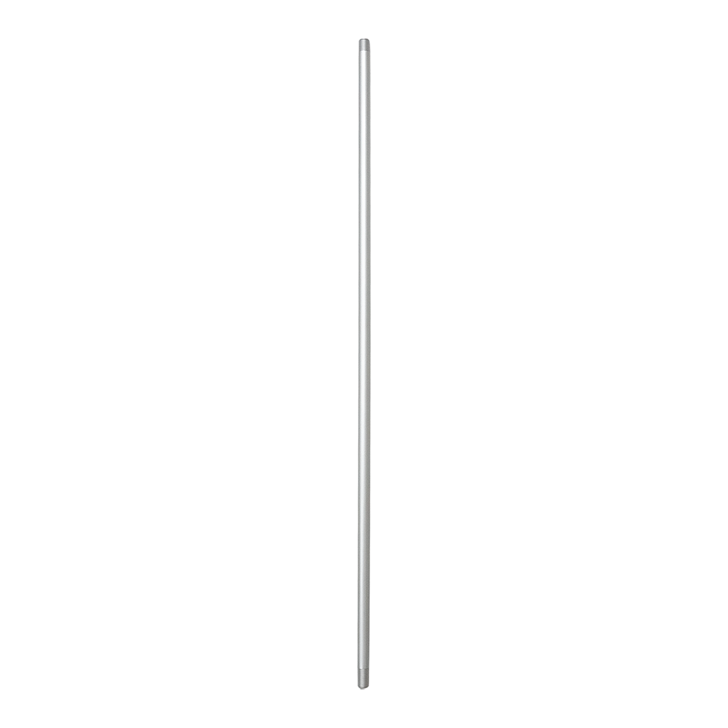 A silver-colored threaded aluminum pole designed for mounting LED lighting fixtures.
