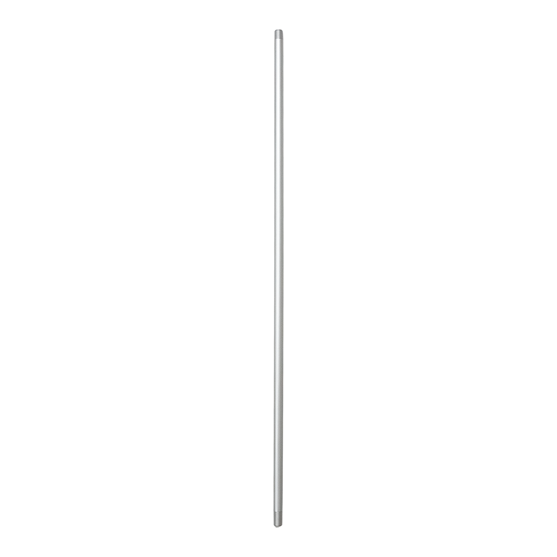 A silver-colored threaded aluminum pole designed for mounting LED lighting fixtures.