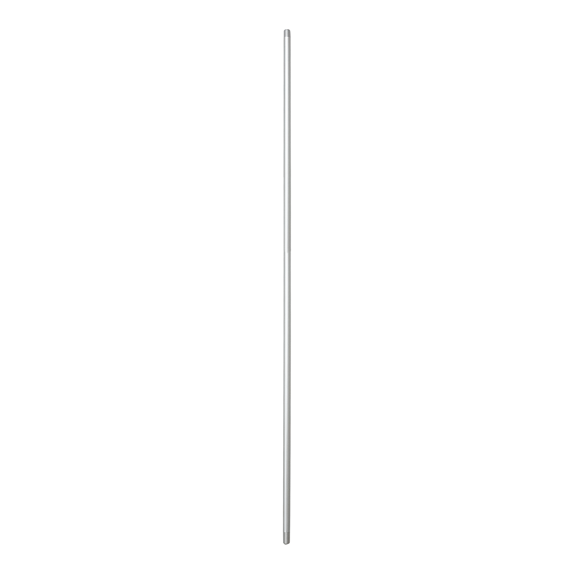 A silver-colored threaded aluminum pole designed for mounting LED lighting fixtures.