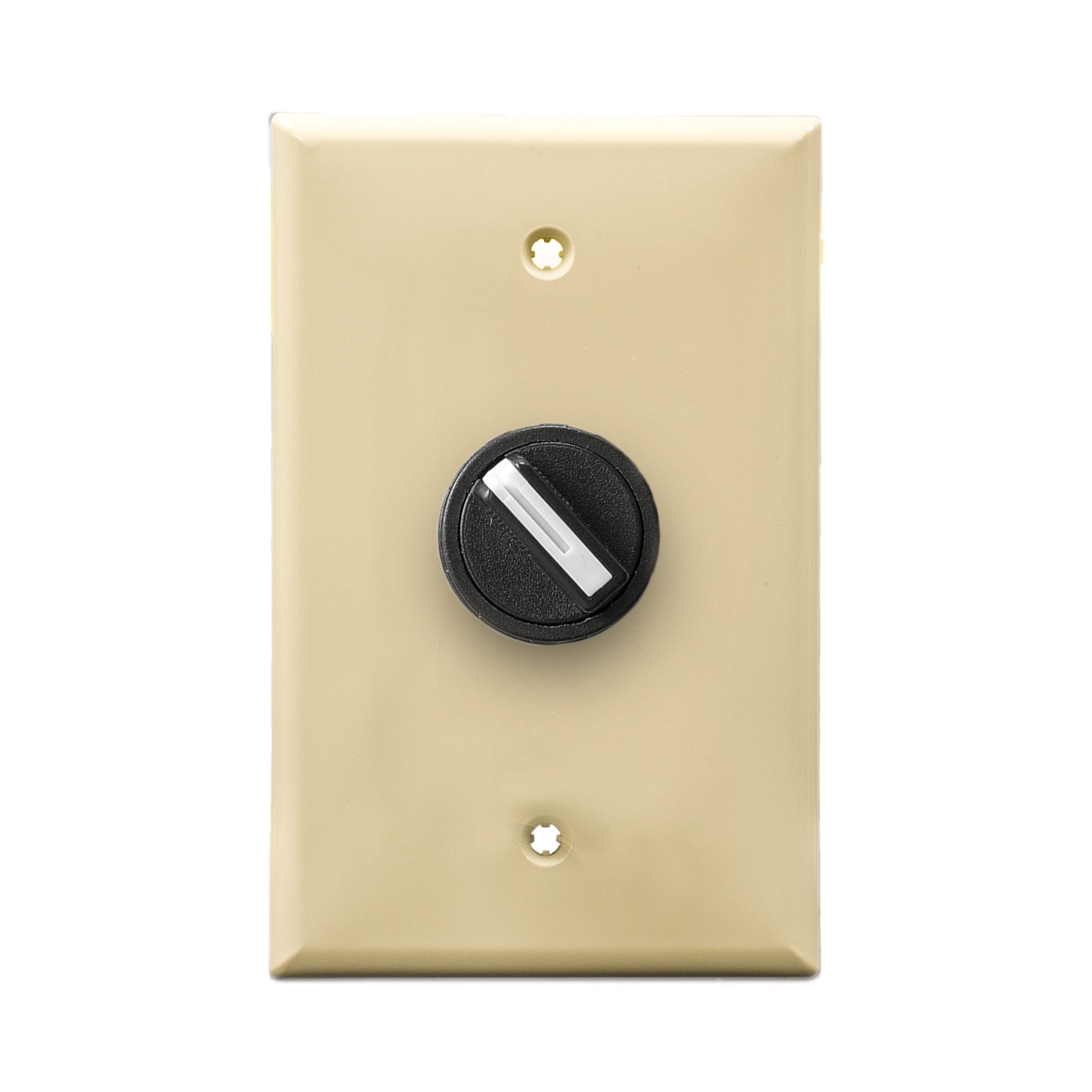 Ivory wall plate with 2-position switch on a white background.