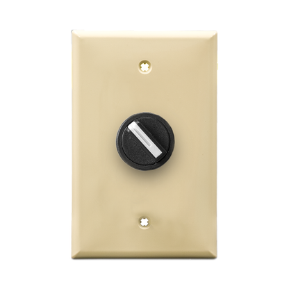 Ivory wall plate with 2-position switch on a white background.